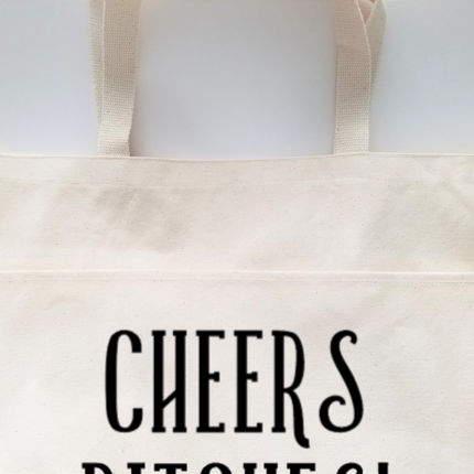 Humorous Heavy Cotton Canvas Tote | Large Funny Tote Bag with Pockets | Reusable Bag for Shopping, Beach, Books, or Overnight