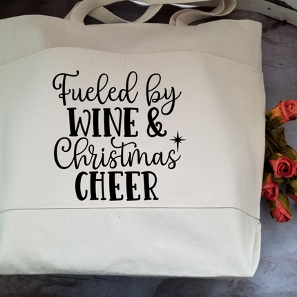 Christmas Tote Bag, Funny Tote Bag, Cotton Canvas Tote, Reusable Grocery Bag, Tote Bag with Pockets, Farmers Market Bag, Funny Shopping Bag