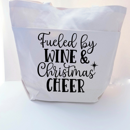 Christmas Tote Bag, Funny Tote Bag, Cotton Canvas Tote, Reusable Grocery Bag, Tote Bag with Pockets, Farmers Market Bag, Funny Shopping Bag