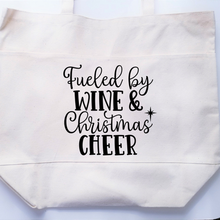 Christmas Tote Bag, Funny Tote Bag, Cotton Canvas Tote, Reusable Grocery Bag, Tote Bag with Pockets, Farmers Market Bag, Funny Shopping Bag