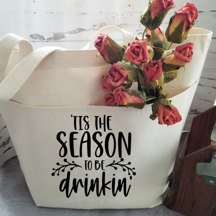 Funny Tote Bag, Cotton Canvas Tote, Reusable Grocery Bag, Tote Bag with Pockets, Holiday Tote Bag, Farmers Market Bag, Funny Shopping Bag