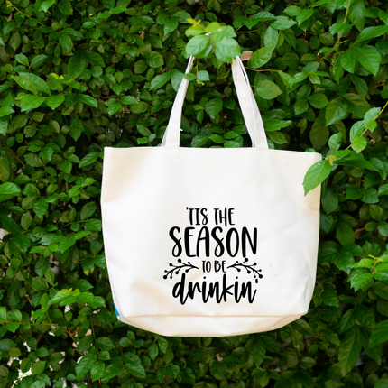Funny Tote Bag, Cotton Canvas Tote, Reusable Grocery Bag, Tote Bag with Pockets, Holiday Tote Bag, Farmers Market Bag, Funny Shopping Bag
