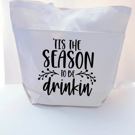 Funny Tote Bag, Cotton Canvas Tote, Reusable Grocery Bag, Tote Bag with Pockets, Holiday Tote Bag, Farmers Market Bag, Funny Shopping Bag