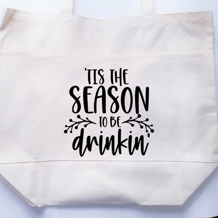 Funny Tote Bag, Cotton Canvas Tote, Reusable Grocery Bag, Tote Bag with Pockets, Holiday Tote Bag, Farmers Market Bag, Funny Shopping Bag