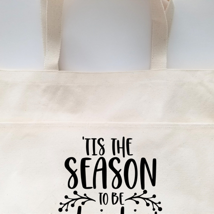 Funny Tote Bag, Cotton Canvas Tote, Reusable Grocery Bag, Tote Bag with Pockets, Holiday Tote Bag, Farmers Market Bag, Funny Shopping Bag