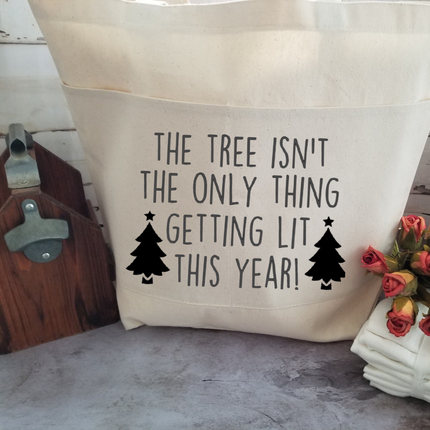 Funny Tote Bag, Cotton Canvas Tote, Reusable Grocery Bag, Tote Bag with Pockets, Holiday Tote Bag, Farmers Market Bag, Funny Shopping Bag