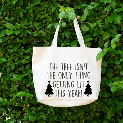 Funny Tote Bag, Cotton Canvas Tote, Reusable Grocery Bag, Tote Bag with Pockets, Holiday Tote Bag, Farmers Market Bag, Funny Shopping Bag