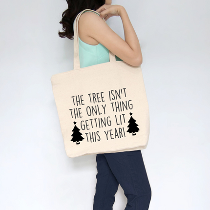 Funny Tote Bag, Cotton Canvas Tote, Reusable Grocery Bag, Tote Bag with Pockets, Holiday Tote Bag, Farmers Market Bag, Funny Shopping Bag