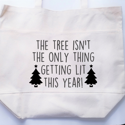 Funny Tote Bag, Cotton Canvas Tote, Reusable Grocery Bag, Tote Bag with Pockets, Holiday Tote Bag, Farmers Market Bag, Funny Shopping Bag