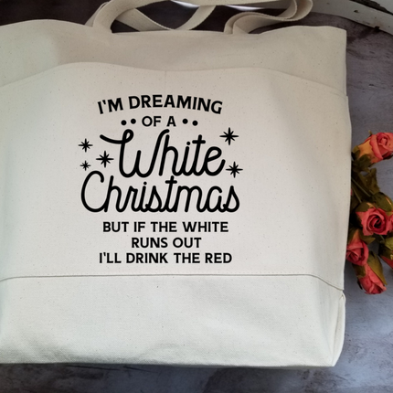 Funny Tote Bag, Cotton Canvas Tote, Reusable Grocery Bag, Tote Bag with Pockets, Holiday Tote Bag, Farmers Market Bag, Funny Shopping Bag