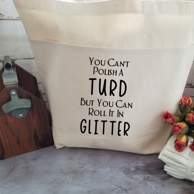 Sarcastic Heavy Cotton Canvas Tote | Large Funny Tote Bag with Pockets | Reusable Bag for Shopping, Beach, Books, or Overnight