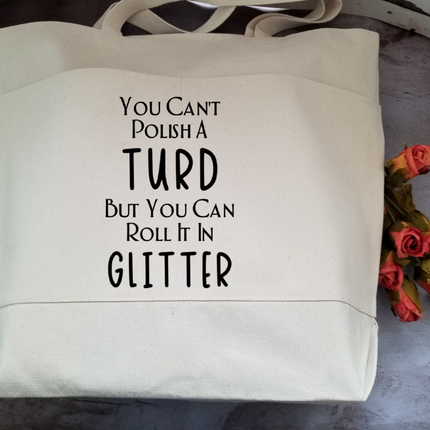 Sarcastic Heavy Cotton Canvas Tote | Large Funny Tote Bag with Pockets | Reusable Bag for Shopping, Beach, Books, or Overnight