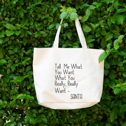 Christmas Tote Bag, Funny Tote Bag, Cotton Canvas Tote, Reusable Grocery Bag, Tote Bag with Pockets, Farmers Market Bag, Funny Shopping Bag