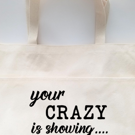 Humorous Heavy Cotton Canvas Tote | Large Funny Tote Bag with Pockets | Reusable Bag for Shopping, Beach, Books, or Overnight