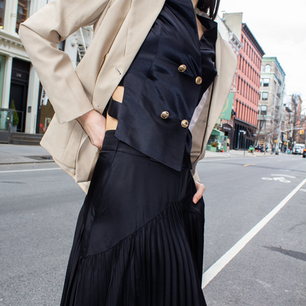 Maryanne Black Pleated Skirt