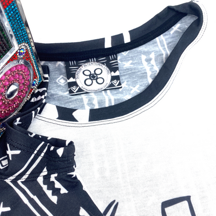Duality Gear, Love Me, Black & White Mudcloth, Ladies Jersey T-Shirt