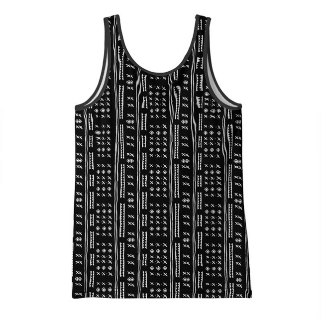 Duality Gear, Love Me, Black & White Mudcloth, Ladies Soft Jersey Tank Top