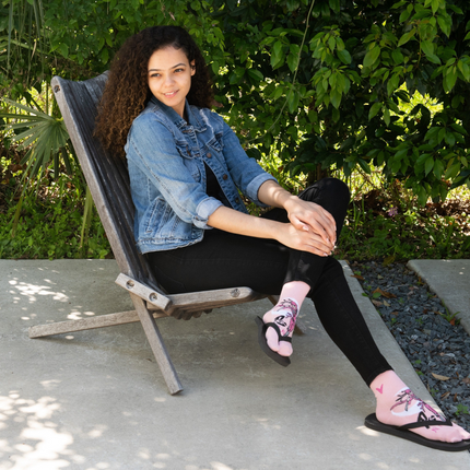 3 Pairs - V-Toe Split Toe Socks Big Toe Tabi Black Ninja, Pink Ninja and Sushi Crew