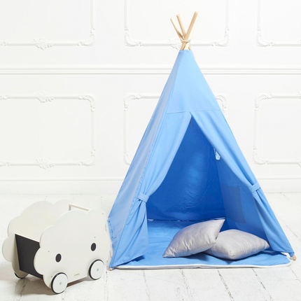 Teepee Play Tent Light Blue with Cushion
