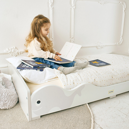 Low Kids Bed Montessori Grey Whale
