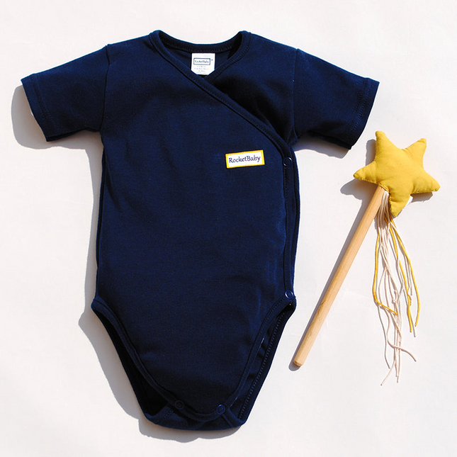 Bodysuit Kimono Short Sleeve Blue Navy
