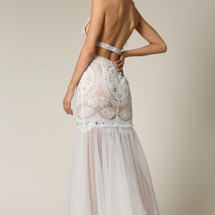 Joyce - Dress with Emblem Embroidery Detailing All Throughout