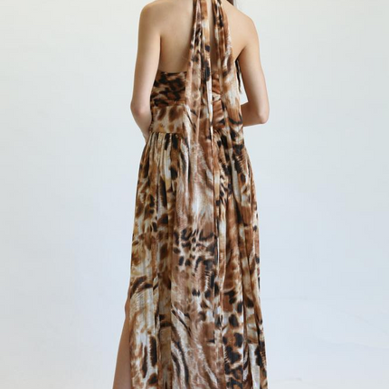 Torie - Gold Lurex Chiffon Fabric Dress