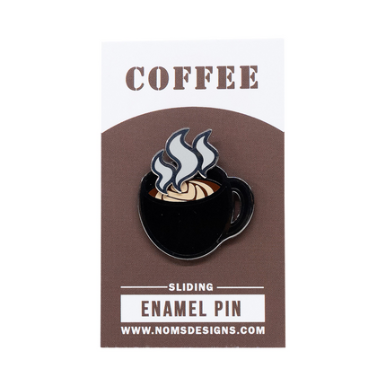 Coffee Interactive Sliding Enamel Pin