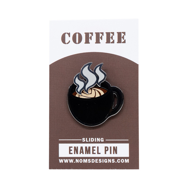 Coffee Interactive Sliding Enamel Pin