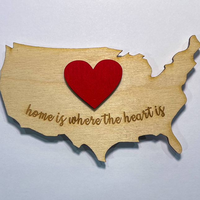 USA Heart 3D Magnet