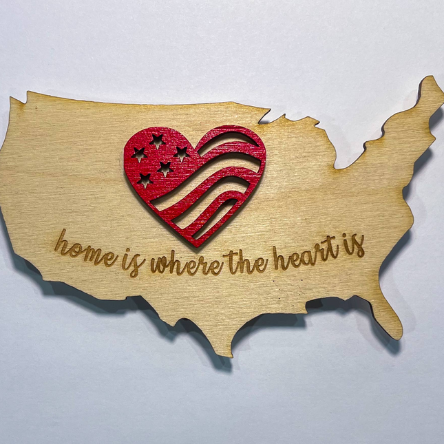 USA Patriotic Heart 3D Magnet