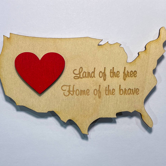 USA Land of Heart 3D Magnet