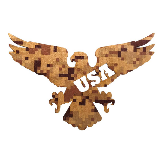USA Digital Desert Camo Eagle Wood Magnet