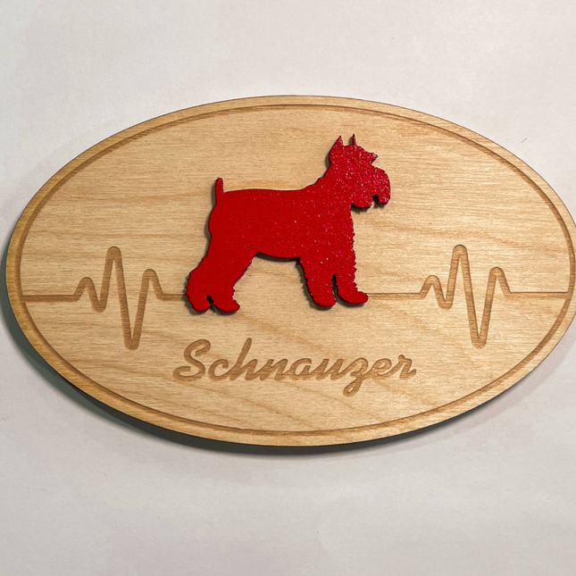 Schnauzer 3D Heartbeat Magnet