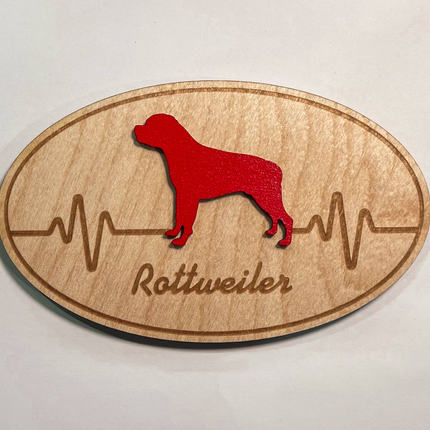 Rottweiler 3D Heartbeat Magnet