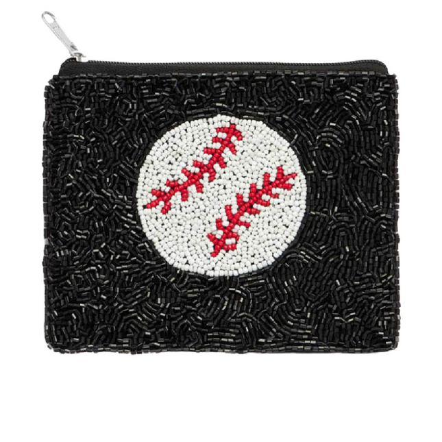 Baseball Beaded Pouch Bag