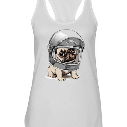 A Cute Astronaut Pug Tank Women's -Image by Shutterstock