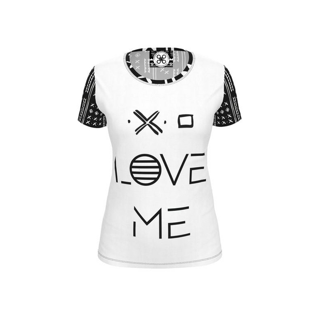 Duality Gear, Love Me, Black & White Mudcloth, Ladies Jersey T-Shirt