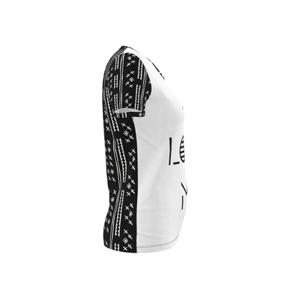 Duality Gear, Love Me, Black & White Mudcloth, Ladies Jersey T-Shirt