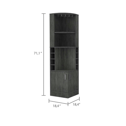Egina Corner Bar Cabinet, Two External Shelves