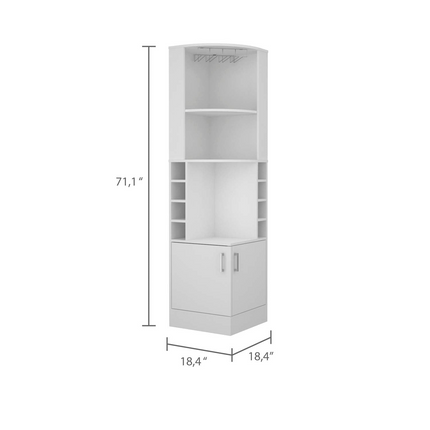 Egina Corner Bar Cabinet, Two External Shelves