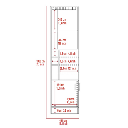 Egina Corner Bar Cabinet, Two External Shelves