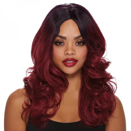 Long Curly Wig Red Ombr