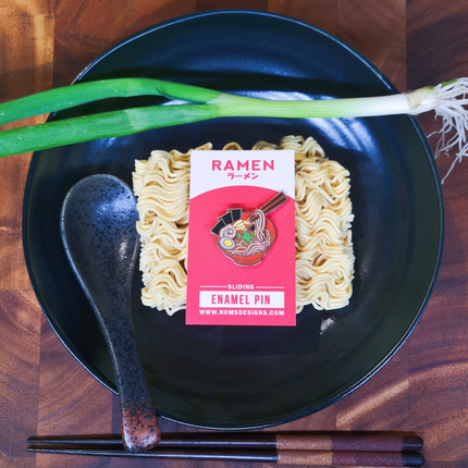 Ramen Interactive Sliding Enamel Pin