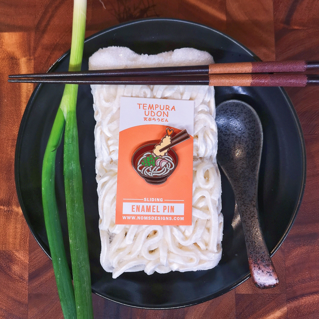 Udon Interactive Sliding Enamel Pin