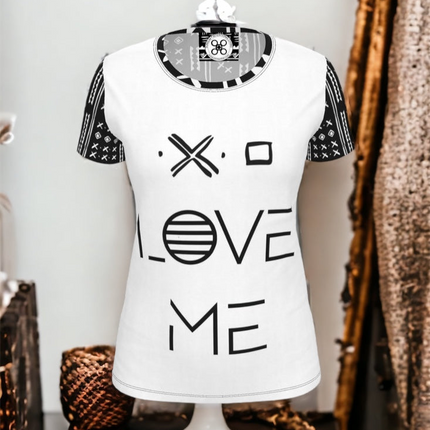 Duality Gear, Love Me, Black & White Mudcloth, Ladies Jersey T-Shirt