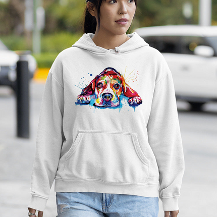 Colorful Beagle Dog Hoodie or Sweatshirt -Weekday Best Designs
