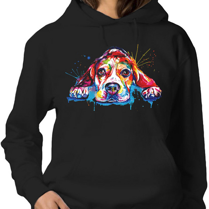 Colorful Beagle Dog Hoodie or Sweatshirt -Weekday Best Designs