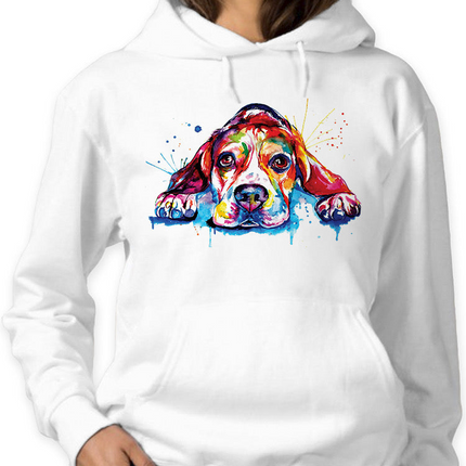 Colorful Beagle Dog Hoodie or Sweatshirt -Weekday Best Designs