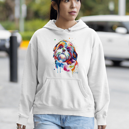 Colorful Shih Tzu Dog Hoodie or Sweatshirt -Weekday Best Designs
